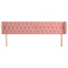 Tête de lit avec oreilles Rose 203x23x78/88 cm Velours 634265634265