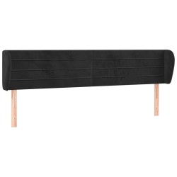 Tête de lit avec oreilles Noir 203x23x78/88 cm Velours 634266634266