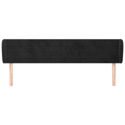 Tête de lit avec oreilles Noir 203x23x78/88 cm Velours 634266634266