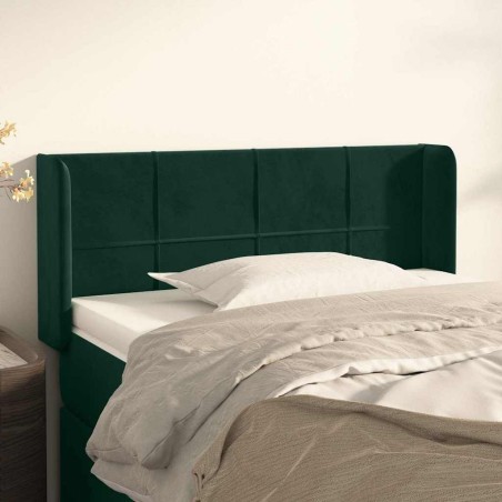 Tête de lit avec oreilles Vert foncé 103x16x78/88 cm Velours 634272634272