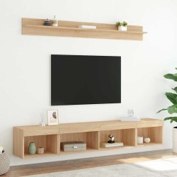 Unités murales TV avec LED 5 pcs chêne sonoma bois d'ingénierie 634275634275