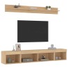 Unités murales TV avec LED 5 pcs chêne sonoma bois d'ingénierie 634275634275