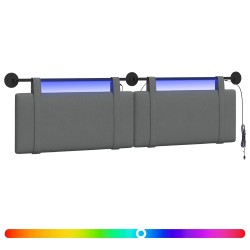 Tête de lit suspendue Avec lumière LED Gris foncé Tissu 634278634278
