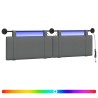 Tête de lit suspendue Avec lumière LED Gris foncé Tissu 634278634278