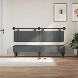 Tête de lit suspendue Avec lumière LED Gris foncé Tissu 634278634278