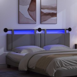Tête de lit suspendue Avec lumière LED Gris foncé Tissu 634278634278