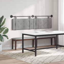 Tête de lit suspendue Avec lumière LED Gris clair Velours 634284634284