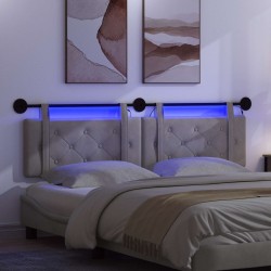 Tête de lit suspendue Avec lumière LED Gris clair Velours 634284634284