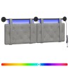 Tête de lit suspendue Avec lumière LED Gris clair Velours 634285634285