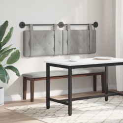 Tête de lit suspendue Avec lumière LED Gris clair Velours 634285634285
