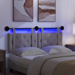 Tête de lit suspendue Avec lumière LED Gris clair Velours 634285634285