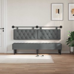 Tête de lit suspendue Avec lumière LED Gris foncé Tissu 634298634298