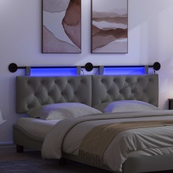 Tête de lit suspendue Avec lumière LED Gris foncé Tissu 634298634298