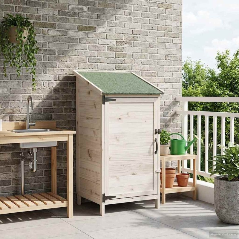Abri de jardin Blanc 59 x 56 x 113,5 cm Bois de Sapin Massif 634310634310