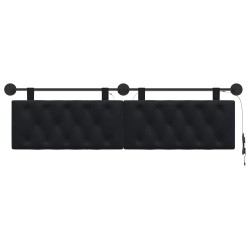 Tête de lit suspendue Avec lumière LED Noir Velours 634313634313