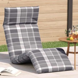 Transat pliant en tissu Oxford à carreaux gris 175 x 54 x 8,5 cm 634318634318