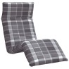 Transat pliant en tissu Oxford à carreaux gris 175 x 54 x 8,5 cm 634318634318