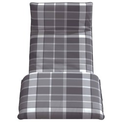 Transat pliant en tissu Oxford à carreaux gris 175 x 54 x 8,5 cm 634318634318