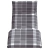 Transat pliant en tissu Oxford à carreaux gris 175 x 54 x 8,5 cm 634318634318