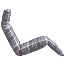 Transat pliant en tissu Oxford à carreaux gris 175 x 54 x 8,5 cm 634318634318