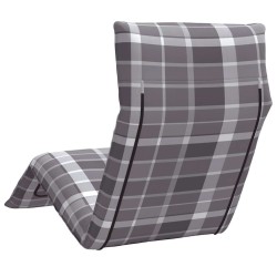 Transat pliant en tissu Oxford à carreaux gris 175 x 54 x 8,5 cm 634318634318