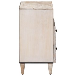 Armoire de lit Blanc 50 x 33 x 60 cm Bois de mangue massif 634320634320