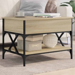 Table basse chêne sonoma 70x50x50 cm bois d'ingénierie et métal 634324634324