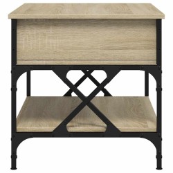 Table basse chêne sonoma 70x50x50 cm bois d'ingénierie et métal 634324634324