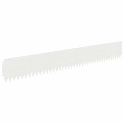 Bordure de Pelouse 20 pcs 103 x 15 cm Acier Blanc 634325634325