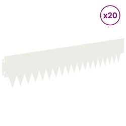 Bordure de Pelouse 20 pcs 103 x 20 cm métal Blanc 634338634338