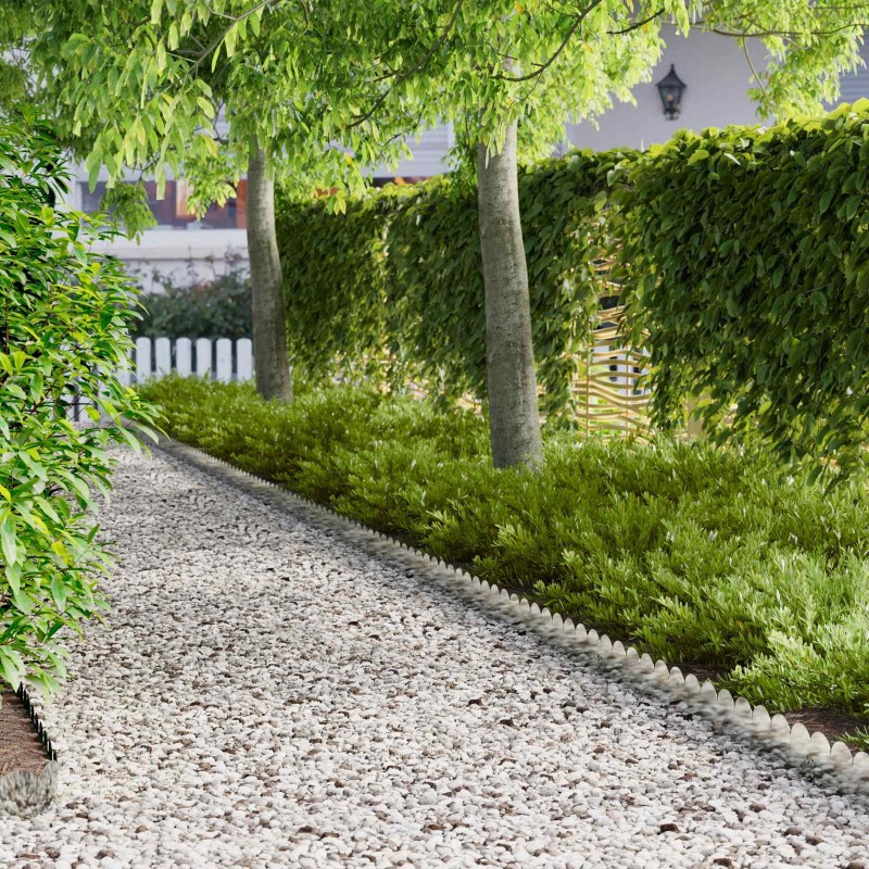 Bordure de Pelouse 20 pcs 103 x 15 cm Acier Argenté 634340634340
