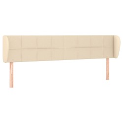 Tête de lit avec oreilles Crème 203x23x78/88 cm Tissu 634345634345