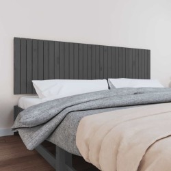 Tête de lit murale Gris 204x3x60 cm Bois massif de pin 634378634378