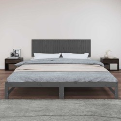 Tête de lit murale Gris 204x3x60 cm Bois massif de pin 634378634378