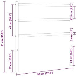 Tête de lit de remplacement métal noir 90 cm 634380634380