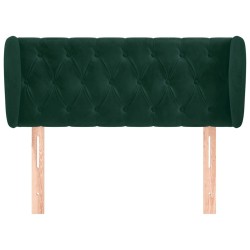 Tête de lit avec oreilles Vert foncé 103x23x78/88 cm Velours 634381634381