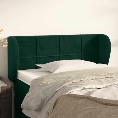 Tête de lit avec oreilles Vert foncé 103x23x78/88 cm Velours 634382634382