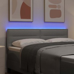 Tête de lit LED avec bandes LED Gris clair 144 cm tissu 634383634383