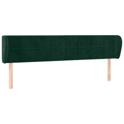 Tête de lit avec oreilles Vert foncé 163x23x78/88 cm Velours 634385634385