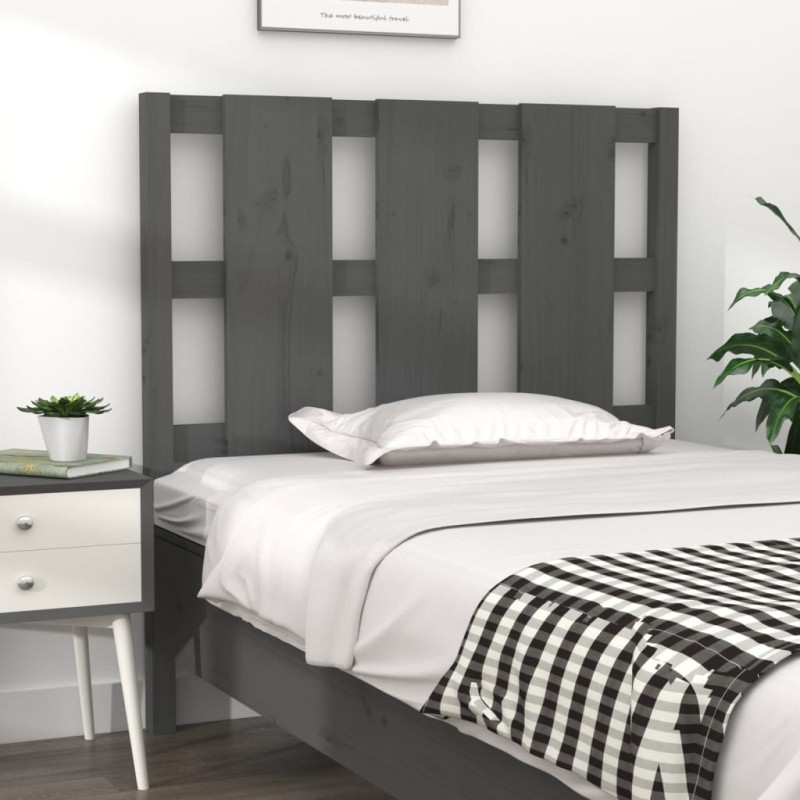 Tête de lit Gris 95,5x4x100 cm Bois massif de pin 634386634386
