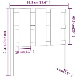 Tête de lit Gris 95,5x4x100 cm Bois massif de pin 634386634386