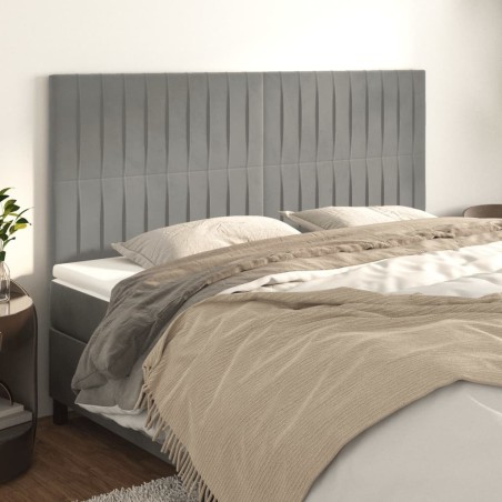 Tête de lit Gris clair 200x5x118/128 cm Velours 634388634388