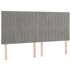 Tête de lit Gris clair 200x5x118/128 cm Velours 634388634388