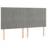 Tête de lit Gris clair 200x5x118/128 cm Velours 634388634388