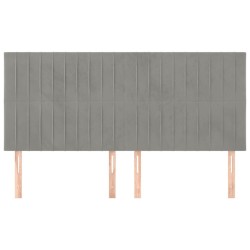 Tête de lit Gris clair 200x5x118/128 cm Velours 634388634388