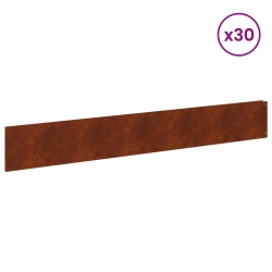 Bordure de Pelouse 30 pcs 100 x 15 cm Acier Rouillé 634394634394
