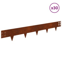 Bordure de Pelouse 30 pcs 100 x 15 cm Acier Rouillé 634395634395