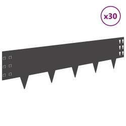 Bordure de Pelouse 30 pcs 100 x 25 cm Acier Noir 634397634397