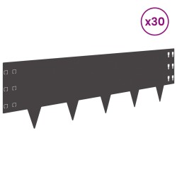 Bordure de Pelouse 30 pcs 100 x 30 cm Acier Noir 634398634398
