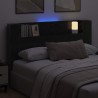 Tête de lit de rangement avec LED Chêne noir Bois d'ingénierie 634410634410